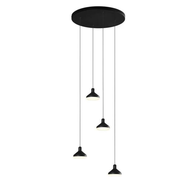 Netlighting Antaras 4 Light Round Pendant 32W LED 3000K 2360lm Black 3yrs Warranty - image 1