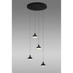 Netlighting Antaras 4 Light Round Pendant 32W LED 3000K 2360lm Black 3yrs Warranty - thumbnail 2
