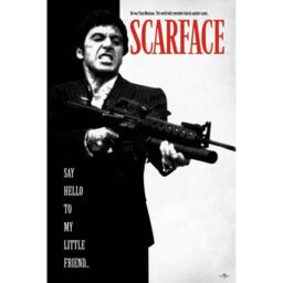 Scarface Say Hello To My Little Friend Poster in Black - thumbnail 1