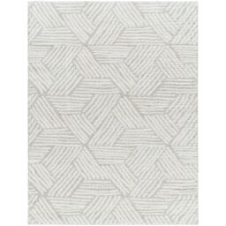 Livabliss Cloudy Shag-Geometric Grey Beige Soft Plush Pile Living Bedroom Rug - Size: 140 cm x 200 cm - thumbnail 2