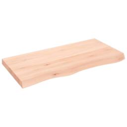 Berkfield Home Table Top 100x50x(2-6) cm Untreated Solid Wood Oak in Light Tan - thumbnail 3