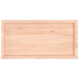 Berkfield Home Table Top 100x50x(2-6) cm Untreated Solid Wood Oak in Light Tan - thumbnail 4