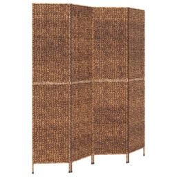 Berkfield Home Room Divider 4-Panel Brown 163x180 cm Water Hyacinth - thumbnail 6