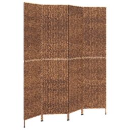 Berkfield Home Room Divider 4-Panel Brown 163x180 cm Water Hyacinth - thumbnail 2