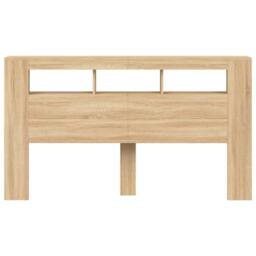 Berkfield Home LED Headboard Sonoma Oak 180x18.5x103.5 cm Engineered Wood in Light Tan - thumbnail 6