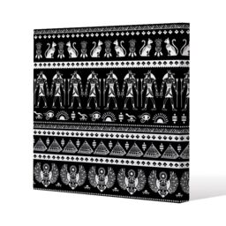 Benjamin Tate Design Heiroglyphs on Black (Canvas Print) / 101 x 101 x 4cm in Natural - Size: 101 x 101 x 4 cm - thumbnail 1