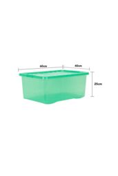 Wham Crystal 5 x 45L Stackable Plastic Storage Boxes with Lids in Green - thumbnail 5