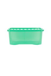 Wham Crystal 5 x 45L Stackable Plastic Storage Boxes with Lids in Green - thumbnail 3