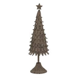 Lemon Pavilion Furniture and Decor Medium Rustic Decorative Tree with Star - L10xW14xH45 cm - Silver in White - thumbnail 1