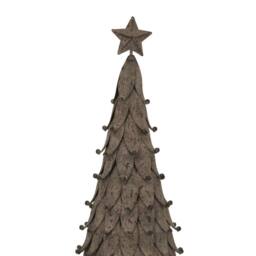Lemon Pavilion Furniture and Decor Medium Rustic Decorative Tree with Star - L10xW14xH45 cm - Silver in White - thumbnail 2