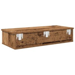 Berkfield Home Wall Shelf with Drawers Old Wood 80x31x17 cm Engineered Wood in Brown - Size: 80 x 31 x 17 cm - thumbnail 6