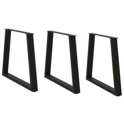 Berkfield Home Modern Dining Table Legs V-Shape 3 pcs Black 70x(72-73.3) cm Steel - thumbnail 2