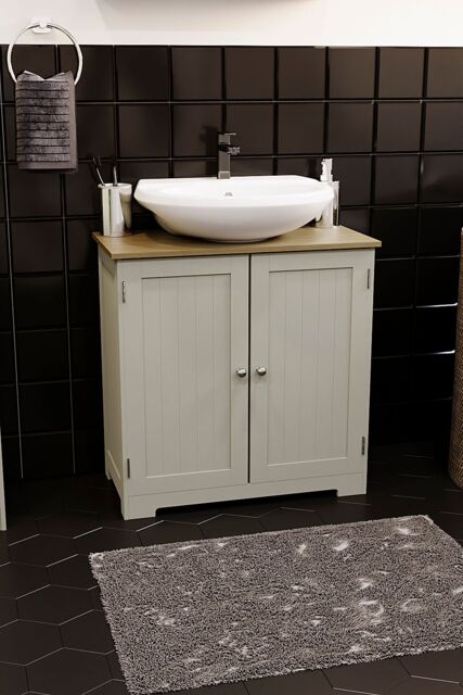 Home Discount Bath Vida Priano 2 Door Under Sink Cabinet Bathroom Unit in Grey - image 1