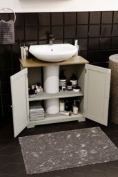 Home Discount Bath Vida Priano 2 Door Under Sink Cabinet Bathroom Unit in Grey - thumbnail 5