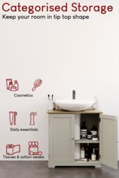 Home Discount Bath Vida Priano 2 Door Under Sink Cabinet Bathroom Unit in Grey - thumbnail 3