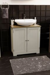 Home Discount Bath Vida Priano 2 Door Under Sink Cabinet Bathroom Unit in Grey