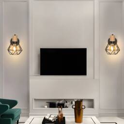 Pheashine Retro Wall Sconce Pair E27 Indoor Light in Brown - thumbnail 5