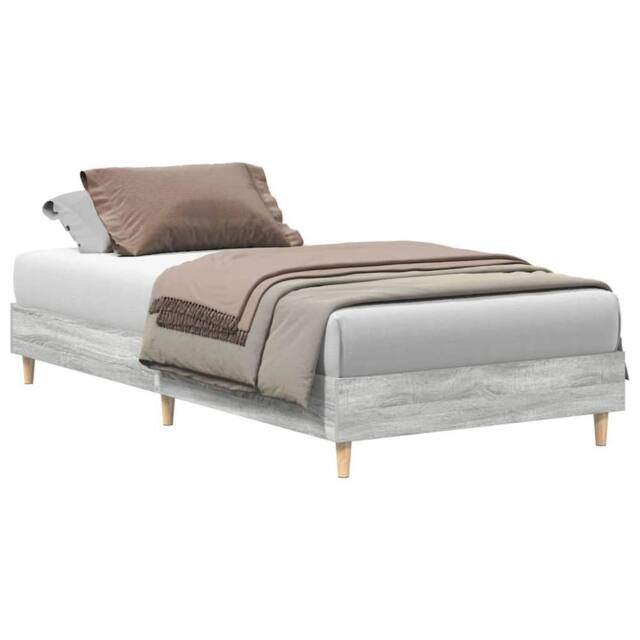 Berkfield Home Traditional Bed Frame 90x200 cm Grey Sonoma Engineered Wood - image 1