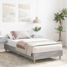 Berkfield Home Traditional Bed Frame 90x200 cm Grey Sonoma Engineered Wood - thumbnail 4