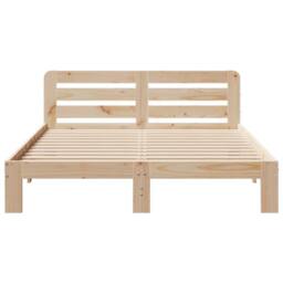 Berkfield Home Bed Frame without Mattress 150x200 cm King Size Solid Wood Pine in Natural - thumbnail 4