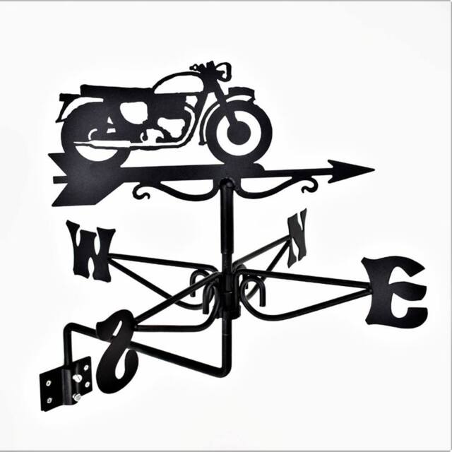 Buttercup Farm Mini Vintage Motorcycle Weathervane - Steel - L38xW38xH43 cm - Black - image 1