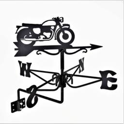 Buttercup Farm Mini Vintage Motorcycle Weathervane - Steel - L38xW38xH43 cm - Black - thumbnail 1