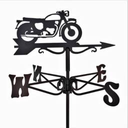 Buttercup Farm Mini Vintage Motorcycle Weathervane - Steel - L38xW38xH43 cm - Black - thumbnail 2