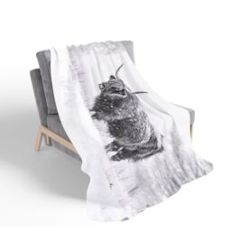 Warren Reed - Designer Snowy Black & White Highland Cow Sherpa Blanket - Size: Large - thumbnail 2