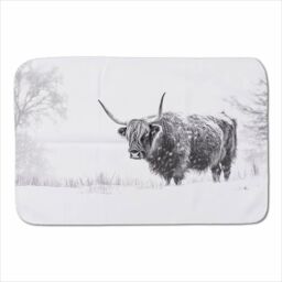 Warren Reed - Designer Snowy Black & White Highland Cow Sherpa Blanket - Size: Large - thumbnail 1