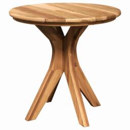 Berkfield Home Garden Coffee Table √ò55x51 cm Solid Wood Teak in Brown - Size: 55x51 cm - thumbnail 1