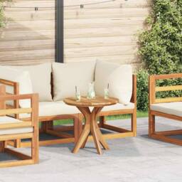 Berkfield Home Garden Coffee Table √ò55x51 cm Solid Wood Teak in Brown - Size: 55x51 cm - thumbnail 2