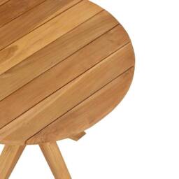 Berkfield Home Garden Coffee Table √ò55x51 cm Solid Wood Teak in Brown - Size: 55x51 cm - thumbnail 6