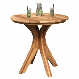 Berkfield Home Garden Coffee Table √ò55x51 cm Solid Wood Teak in Brown - Size: 55x51 cm - thumbnail 3