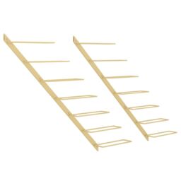 Berkfield Home Wall-mounted Wine Rack for 7 Bottles 2 pcs Gold Metal - thumbnail 2