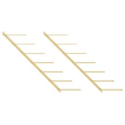 Berkfield Home Wall-mounted Wine Rack for 7 Bottles 2 pcs Gold Metal - thumbnail 4