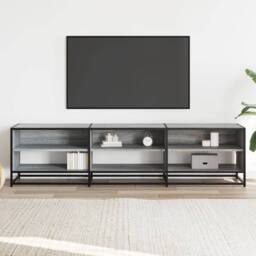 Berkfield Home TV Cabinet Grey Sonoma 180x40x46 cm Engineered Wood - Size: 180 x 40 x 46 cm - thumbnail 3