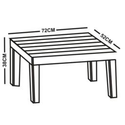 Nordara Black Rattan Effect Garden Side Table Outdoor Coffee - Size: 100 cm x 60 cm - thumbnail 2
