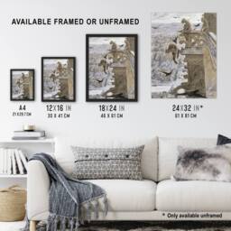 Artery8 Luc Olivier Merson Notre Dame Paris France Framed Wall Art Print in Grey - Size: A4 - thumbnail 3