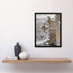 Artery8 Luc Olivier Merson Notre Dame Paris France Framed Wall Art Print in Grey - Size: A4 - thumbnail 4