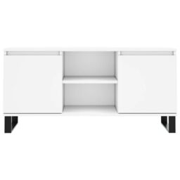 Berkfield Home TV Cabinet White 104x35x50 cm Engineered Wood - Size: 104 x 35 x 50 cm - thumbnail 5