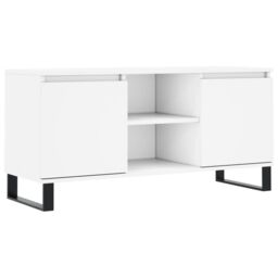 Berkfield Home TV Cabinet White 104x35x50 cm Engineered Wood - Size: 104 x 35 x 50 cm - thumbnail 2