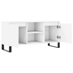 Berkfield Home TV Cabinet White 104x35x50 cm Engineered Wood - Size: 104 x 35 x 50 cm - thumbnail 6