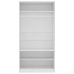Berkfield Home Wardrobe White 100x50x200 cm Engineered Wood - Size: 100 x 50 x 200 cm - thumbnail 5