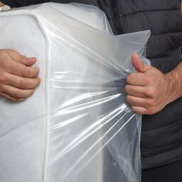 BSSPOKE Mattress Cover Storage Bag Moving Protective Chair Sofa Polythene Bag in Clear - Size: Super King