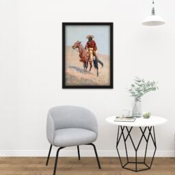 "Artery8 Wall Art Print Remington Mexican Vaquero Horseman Painting Large Framed Wall Décor Art in Brown - Size: W18"" x H24""" - thumbnail 2