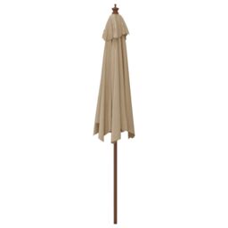 Berkfield Home Garden Parasol with Wooden Pole Taupe 299x240 cm - thumbnail 5