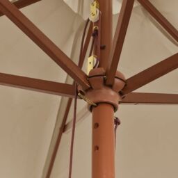 Berkfield Home Garden Parasol with Wooden Pole Taupe 299x240 cm - thumbnail 6