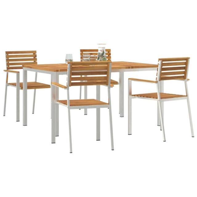 Berkfield Home Modern 5 Piece Garden Dining Set Solid Wood Acacia in Brown - image 1