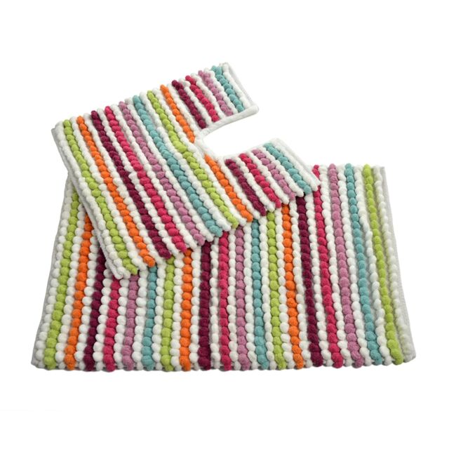 Allure Bath Fashions Chunky Bobble Striped Two Piece Bath Mat Set - image 1