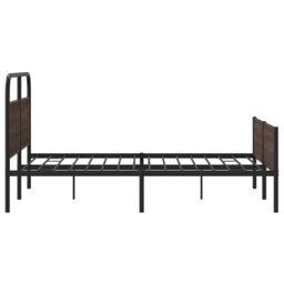 Berkfield Home Metal Bed Frame without Mattress Brown Oak 160x200 cm - thumbnail 6